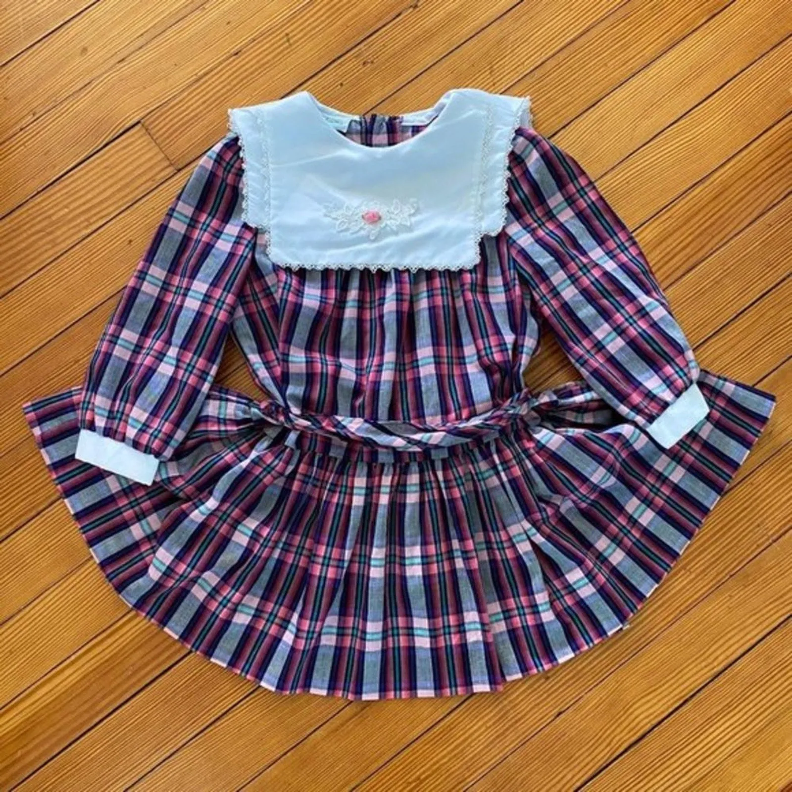 Vintage Girls Rare Editions Plaid Party Dress 6