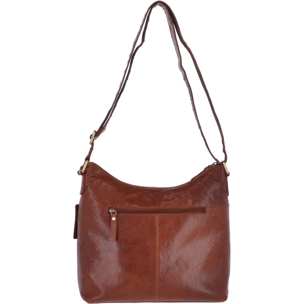 Vintage Two Pocket Leather Shoulder Bag Honey – G21