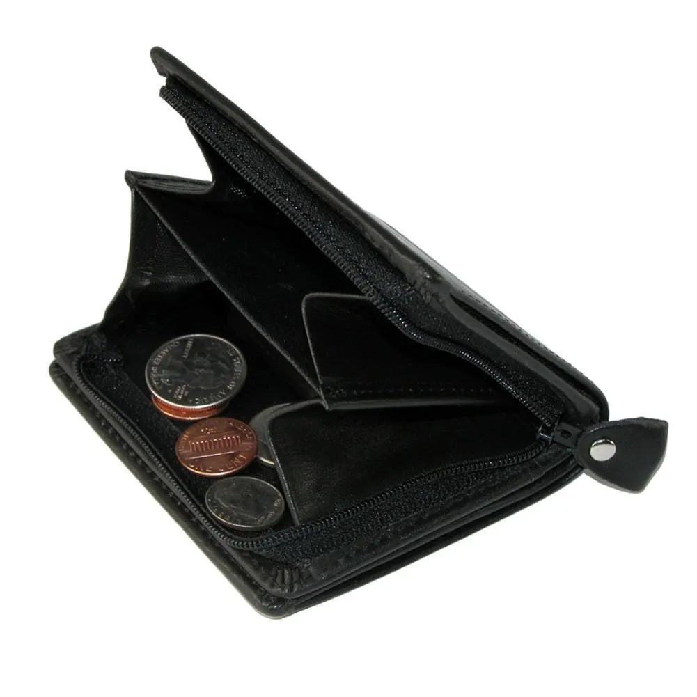 Winn International Men's Leather with Zippered Coin Pocket Wallet