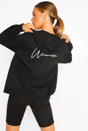 Woman Print Zip Through Hoodie