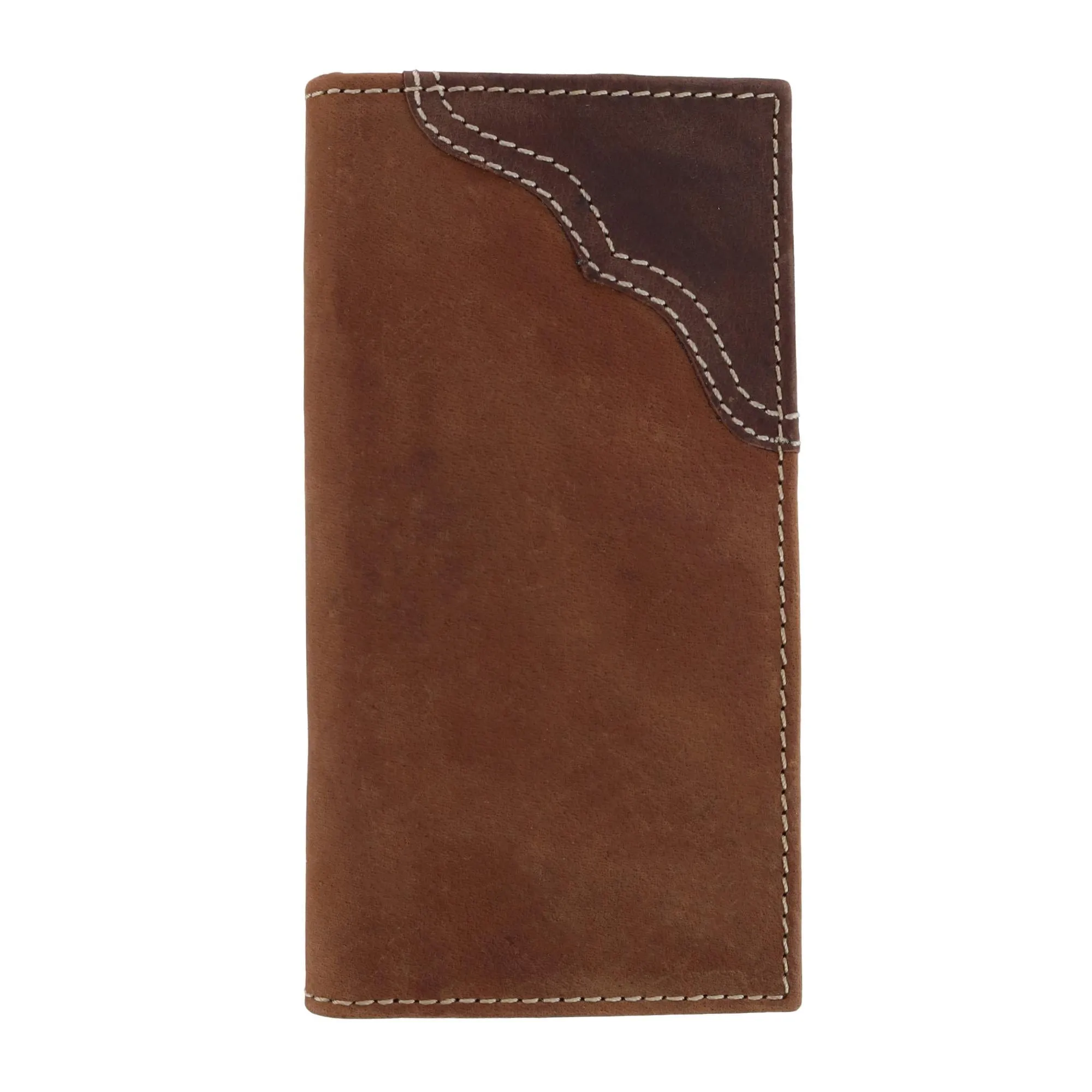 Wrangler Men's Leather Checkbook Cover Pocket Secretary Wallet