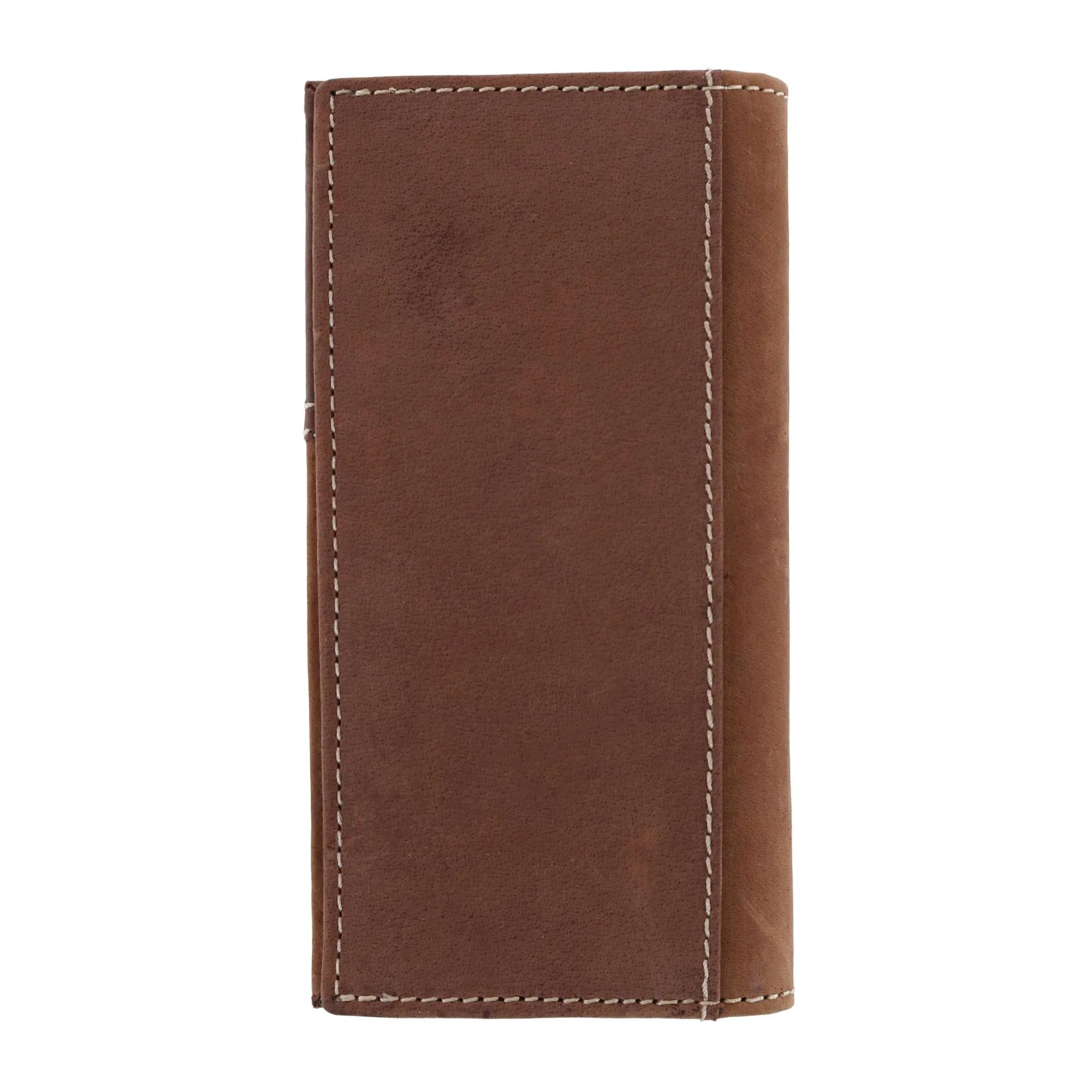 Wrangler Men's Leather Checkbook Cover Pocket Secretary Wallet