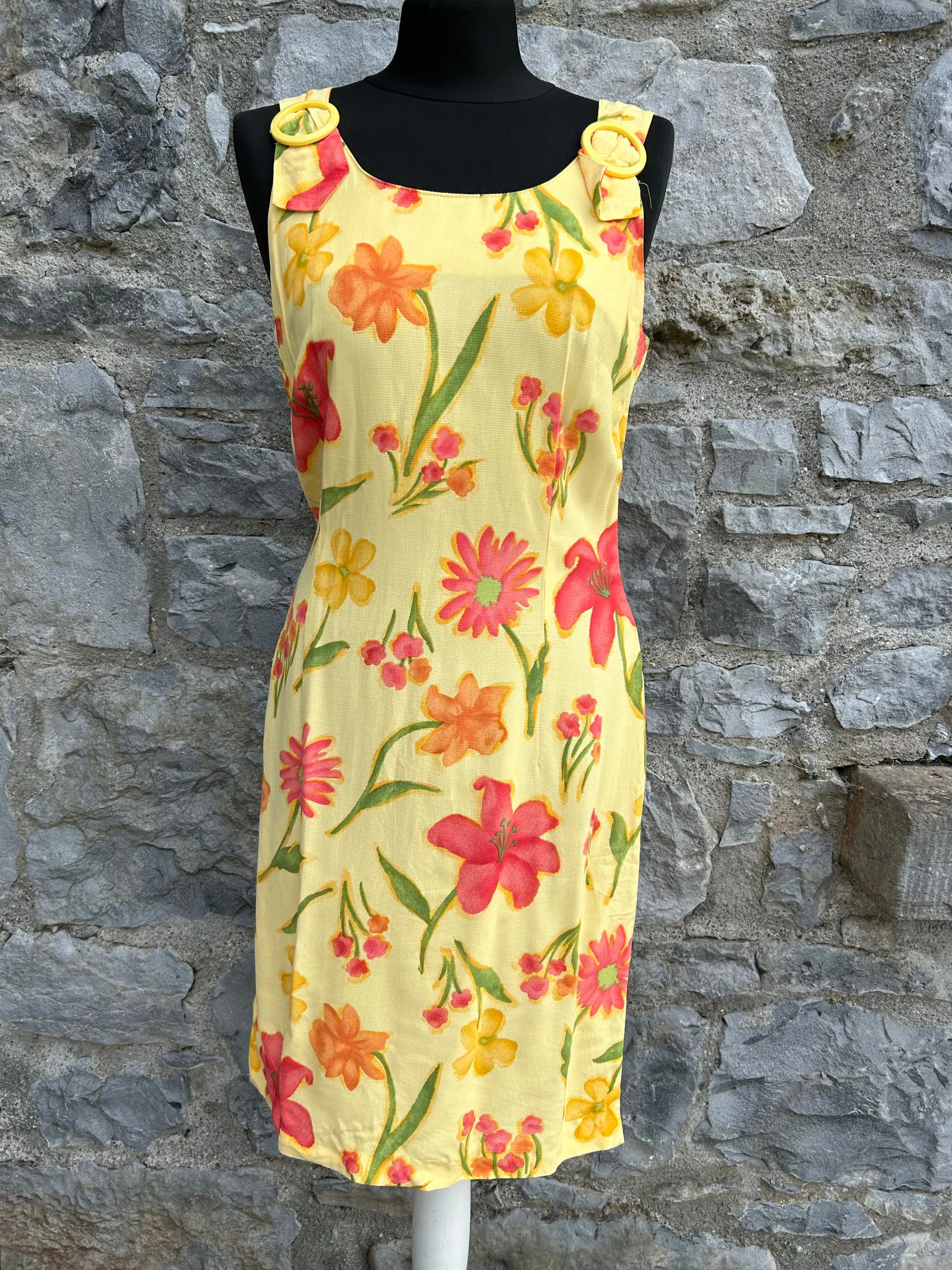 Y2K floral yellow dress uk 6-8