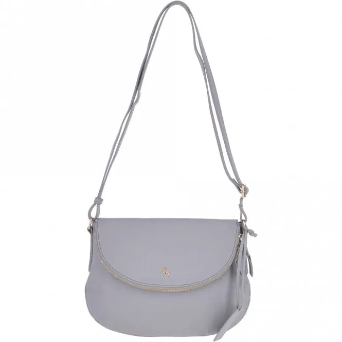 Zip Around Pocket Leather Shoulder Bag Light Grey– Rihanna