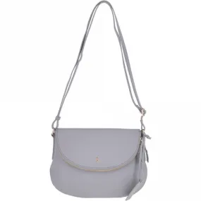 Zip Around Pocket Leather Shoulder Bag Light Grey– Rihanna